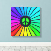 Rainbow Peace Sign Leinwanddruck (Insitu (Holzboden))