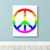 Rainbow Peace Sign Leinwanddruck (Insitu (Holzboden))