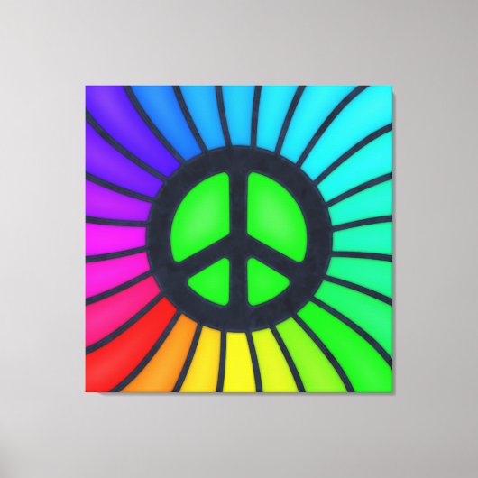 Rainbow Peace Sign Leinwanddruck (Vorderseite)