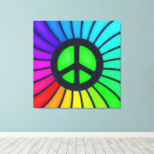 Rainbow Peace Sign Leinwanddruck (Insitu (Holzboden))
