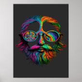 Rainbow Peace Sign , LGBTQ Hippie Poster (Vorne)