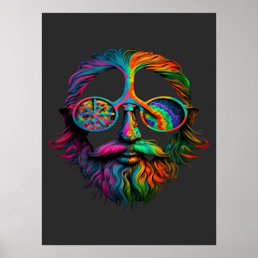 Rainbow Peace Sign  , LGBTQ Hippie    Poster (Vorne)
