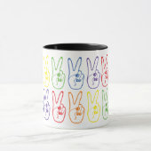 Rainbow Peace Sign Links Handfarbene Deures Tasse (Zentrum)