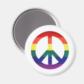 Rainbow Peace-Sign Magnet (Vorderseite/Rückseite)