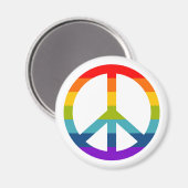 Rainbow Peace Sign Magnet (Vorderseite/Rückseite)