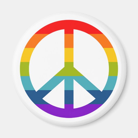 Rainbow Peace Sign Magnet (Vorne)