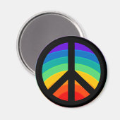Rainbow Peace Sign Magnet (Vorderseite/Rückseite)