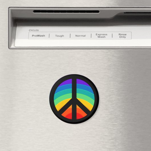 Rainbow Peace Sign Magnet (In Situ (Geschirrspüler))