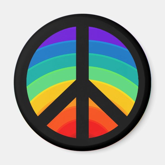 Rainbow Peace Sign Magnet (Vorne)