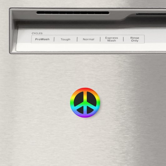 Rainbow Peace Sign Magnet (In Situ (Geschirrspüler))