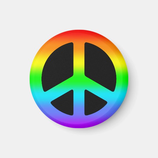 Rainbow Peace Sign Magnet (Vorne)
