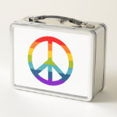 Rainbow Peace Sign Metall Brotdose (Rückseite)