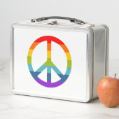 Rainbow Peace Sign Metall Brotdose (Beispiel)