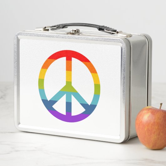 Rainbow Peace Sign Metall Brotdose (Beispiel)