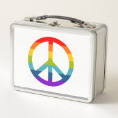 Rainbow Peace Sign Metall Brotdose (Vorderseite)