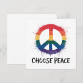 Rainbow Peace Sign mit "Choose Peace" Text (Vorne/Hinten)