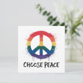 Rainbow Peace Sign mit "Choose Peace" Text (Stehend Vorderseite)
