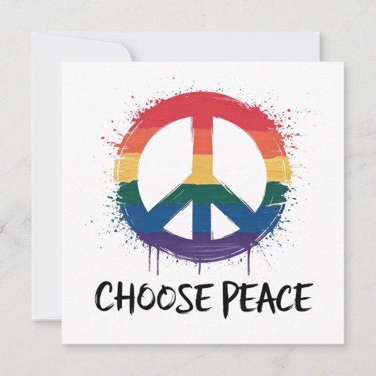 Rainbow Peace Sign mit "Choose Peace" Text (Vorderseite)