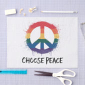Rainbow Peace Sign mit "Choose Peace" Text Seidenpapier (Handwerk)