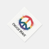 Rainbow Peace Sign mit "Choose Peace" Text Serviette (Ecke)