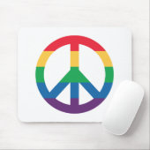 Rainbow Peace Sign Mousepad (Mit Mouse)