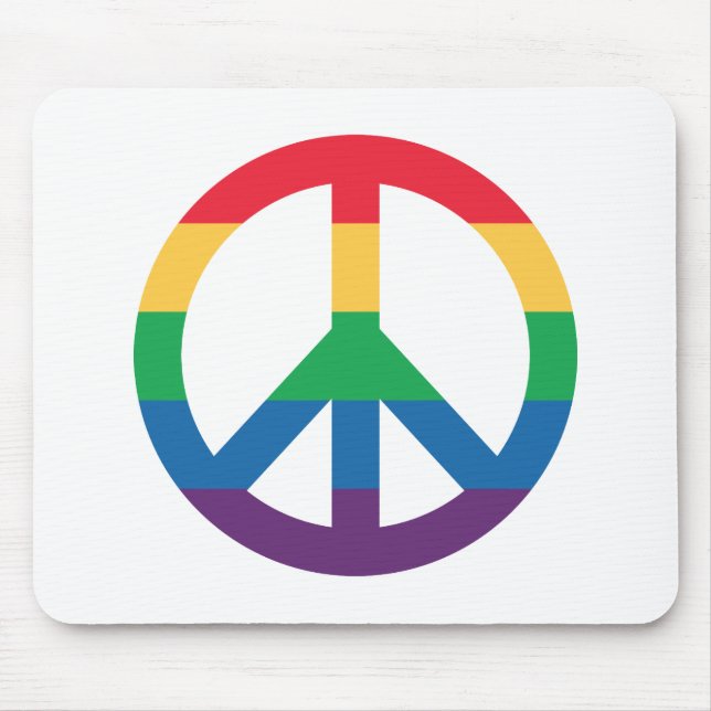 Rainbow Peace Sign Mousepad (Vorne)