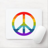 Rainbow Peace Sign Mousepad (Mit Mouse)