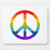 Rainbow Peace Sign Mousepad (Vorne)