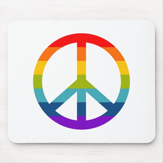 Rainbow Peace Sign Mousepad (Vorne)