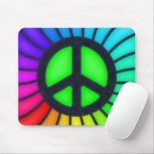 Rainbow Peace Sign Mousepad (Mit Mouse)