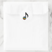 Rainbow Peace Sign Musiknote Runder Aufkleber (Tasche)