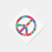 Rainbow Peace Sign Napkins 60er 60er Party Serviette (Ecke)