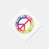 Rainbow Peace Sign Napkins sechziger Hippie-Party Serviette (Ecke)