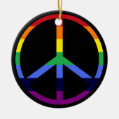 Rainbow Peace Sign Ornament (Vorne)