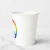 Rainbow Peace Sign Pappbecher (Rückseite)