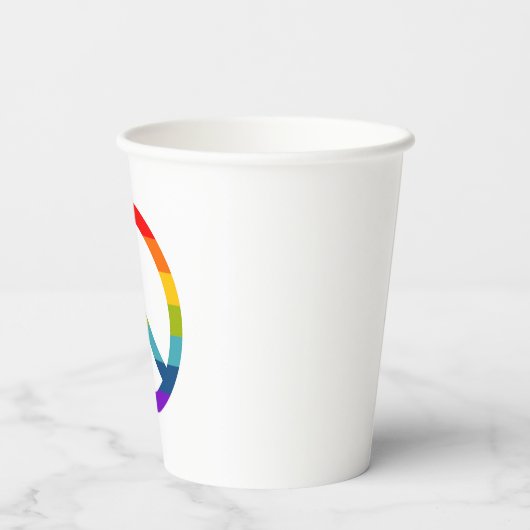 Rainbow Peace Sign Pappbecher (Rückseite)
