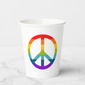 Rainbow Peace Sign Pappbecher (Links)