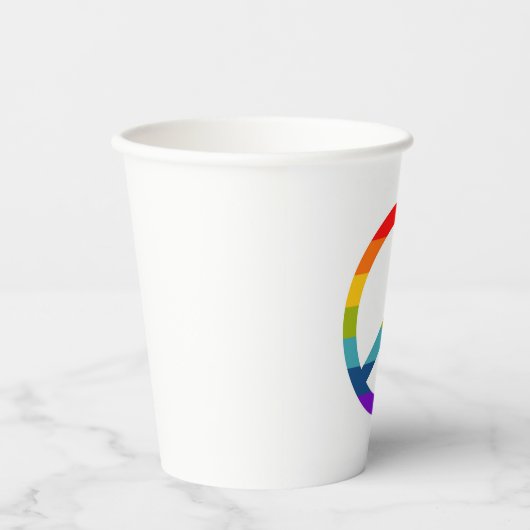 Rainbow Peace Sign Pappbecher (Vorderseite)