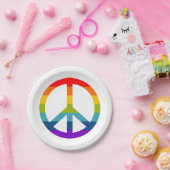 Rainbow Peace Sign Pappteller (Party)