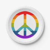 Rainbow Peace Sign Pappteller (Vorderseite)