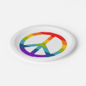 Rainbow Peace Sign Pappteller (Schrägansicht)