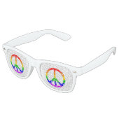 Rainbow Peace Sign Partybrille (Schrägansicht)