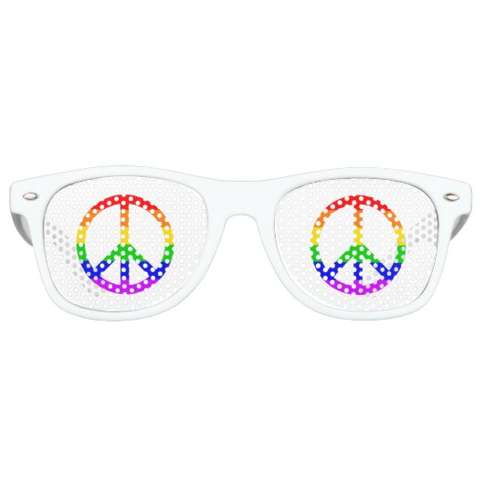 Rainbow Peace Sign Partybrille (Vorderseite)