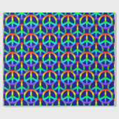 Rainbow Peace Sign Pattern Geschenkpapier (Flach)