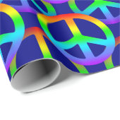 Rainbow Peace Sign Pattern Geschenkpapier (Rolleneckpunkt)