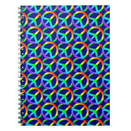 Rainbow Peace Sign Pattern Notizblock (Vorderseite)
