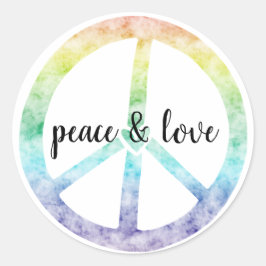 Rainbow Peace Sign personalisiert Runder Aufkleber