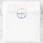 Rainbow Peace Sign personalisiert Runder Aufkleber (Tasche)