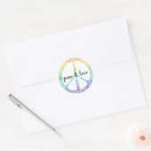 Rainbow Peace Sign personalisiert Runder Aufkleber (Umschlag)