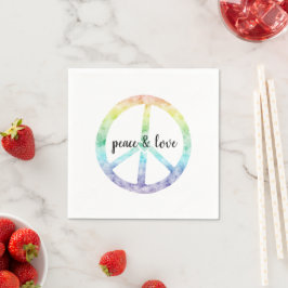 Rainbow Peace Sign personalisiert Serviette